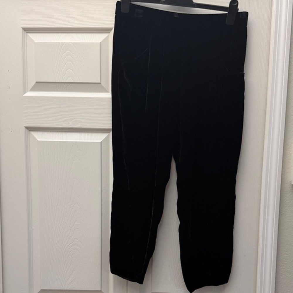 Eileen Fisher Women’s Large Petite Black Velvet Dress Pants